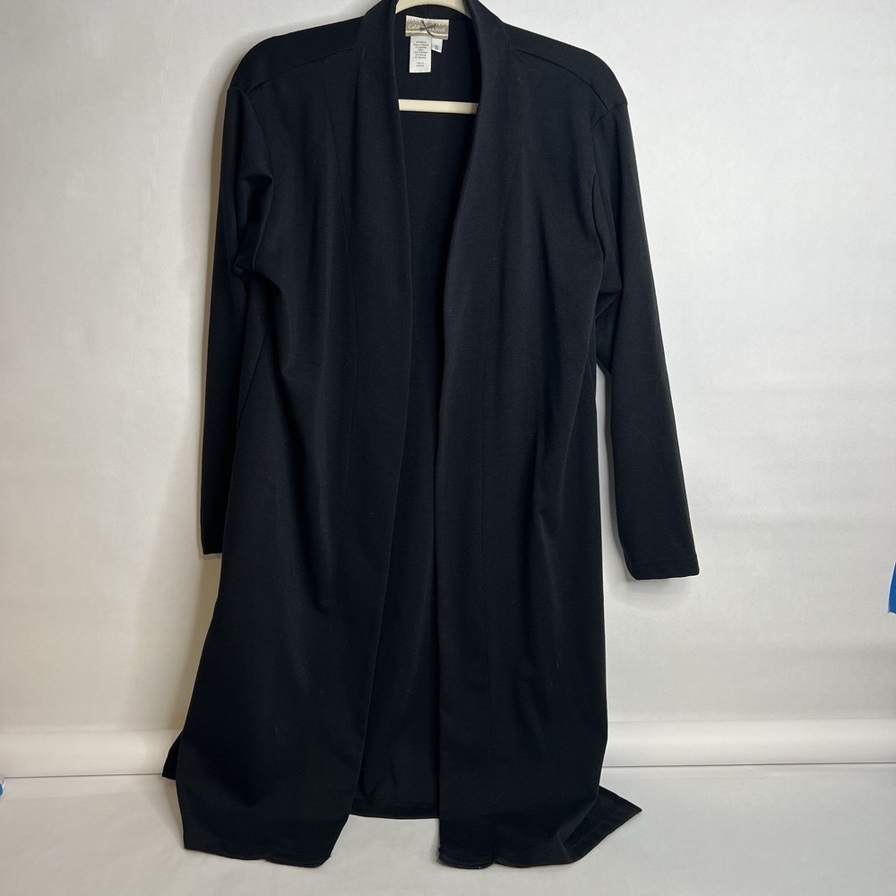 Coldwater Creek Women's‎ Small Long Cardigan Sweater Long Sleeves Black S